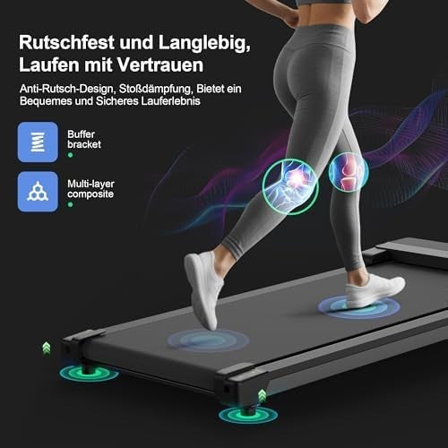 Walking Pad 5% Incline Under Desk Treadmill Quiet Portable 6km/h Compact Home