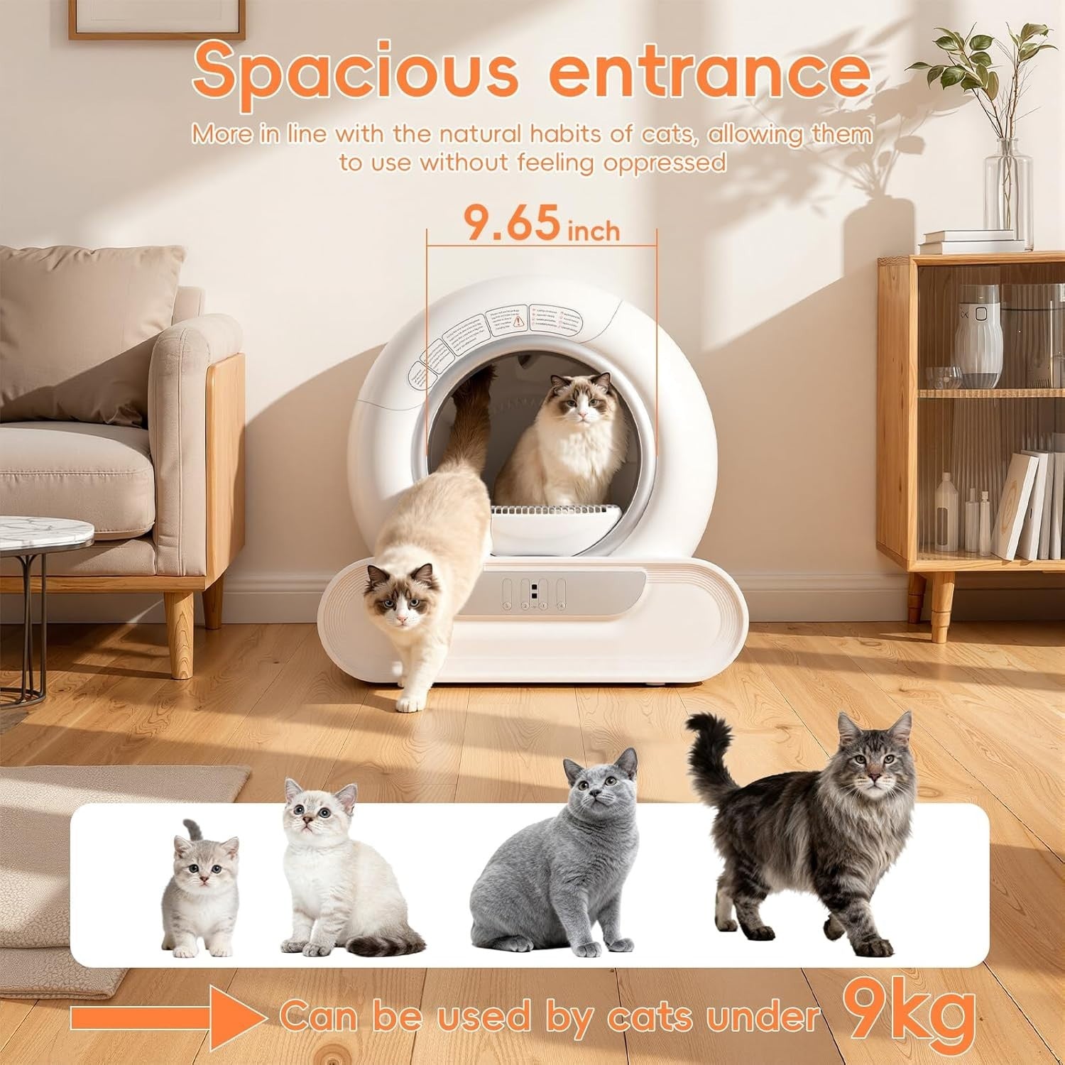Automatic Cat Litter Box 65L Smart App Control Odour Removal XL