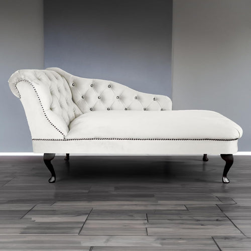 Cream Tufted Velvet Chaise Lounge Left Hand Sofa – Stylish, Durable & Comfy