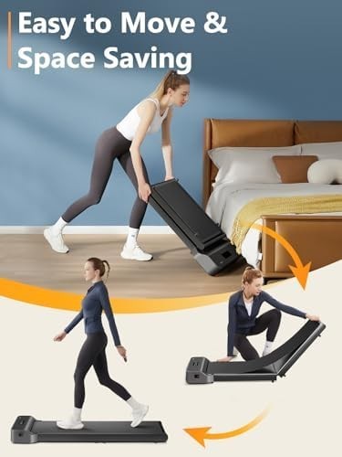 Compact Folding Under Desk Treadmill Walking Pad w/ LED & Remote