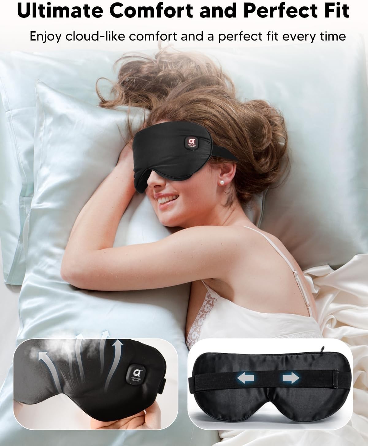 Cordless Heated Eye Mask Dry Eye Relief Blackout Sleep Aid