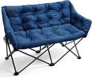 320kg Capacity Double Folding Camping Chair Outdoor Sofa Seat Portable