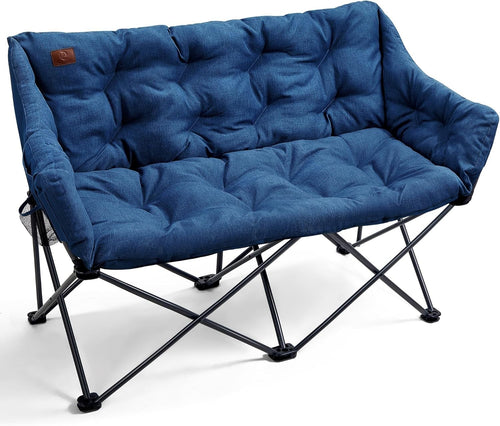 320kg Capacity Double Folding Camping Chair Outdoor Sofa Seat Portable