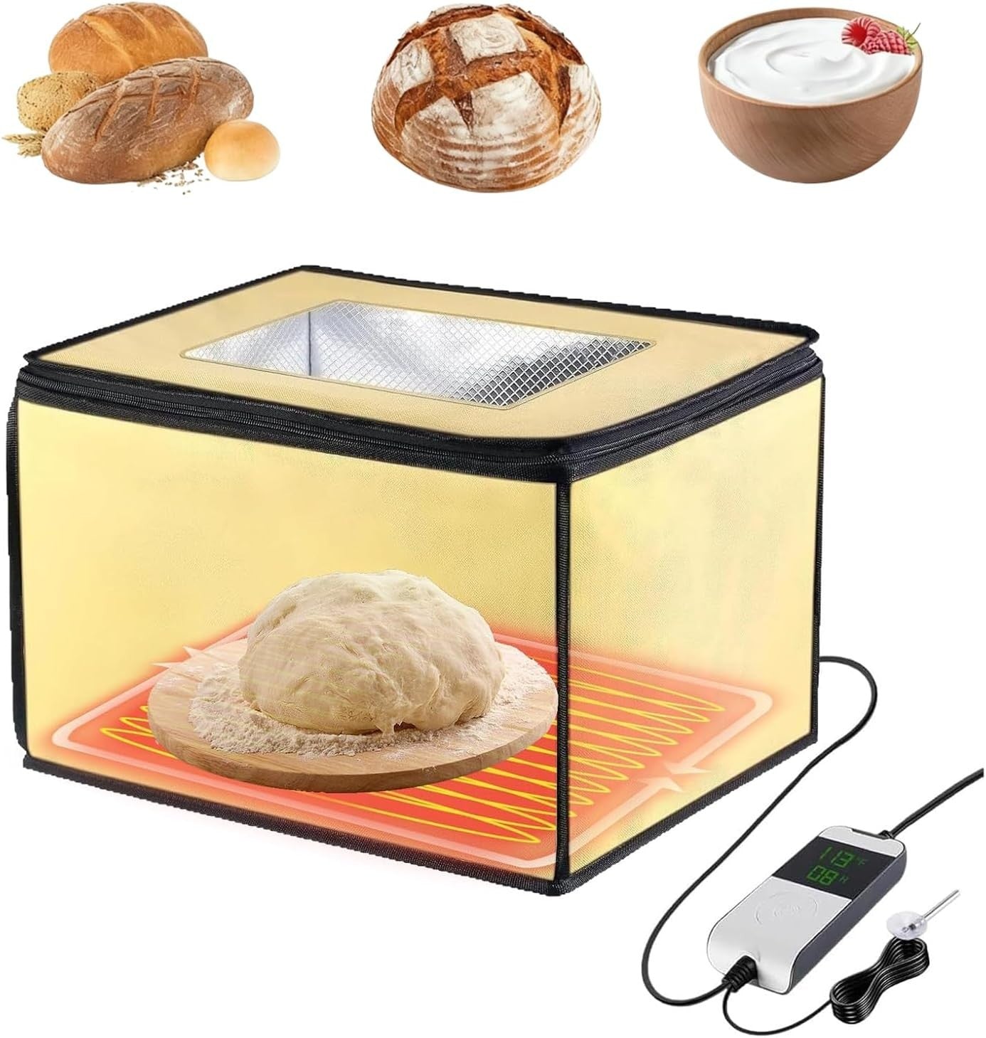Electric Bread Dough Proofer Box with Digital Timer & Temperature Control