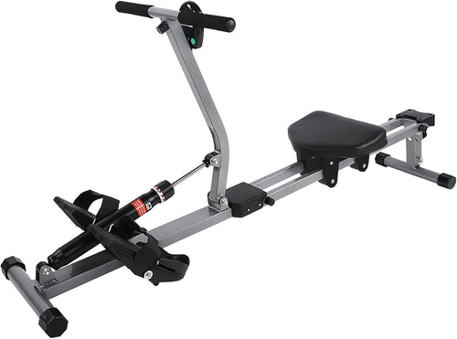 Foldable Hydraulic Rowing Machine 12-Level Resistance LCD Home Fitness 120KG