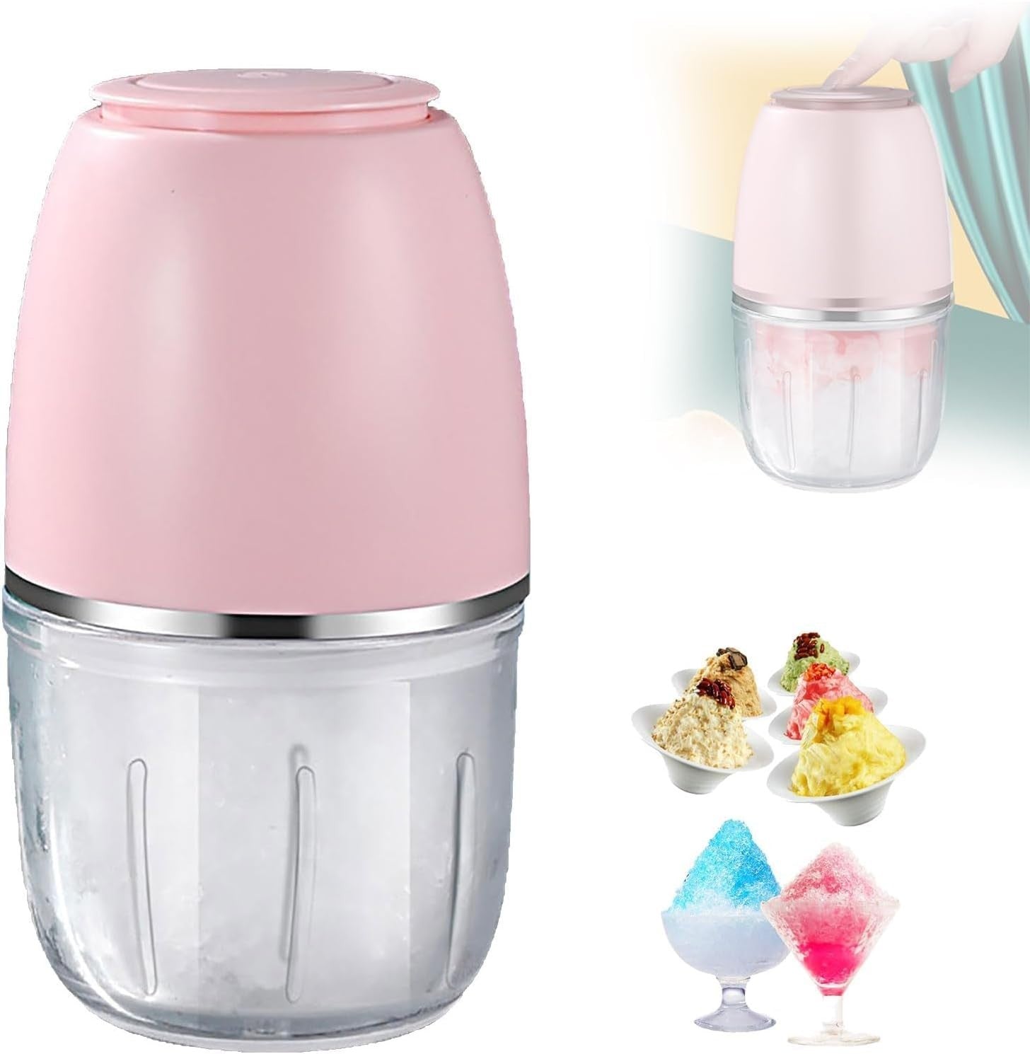 Electric Ice Crusher Slush Machine Snow Cone Maker Quick Shave Portable