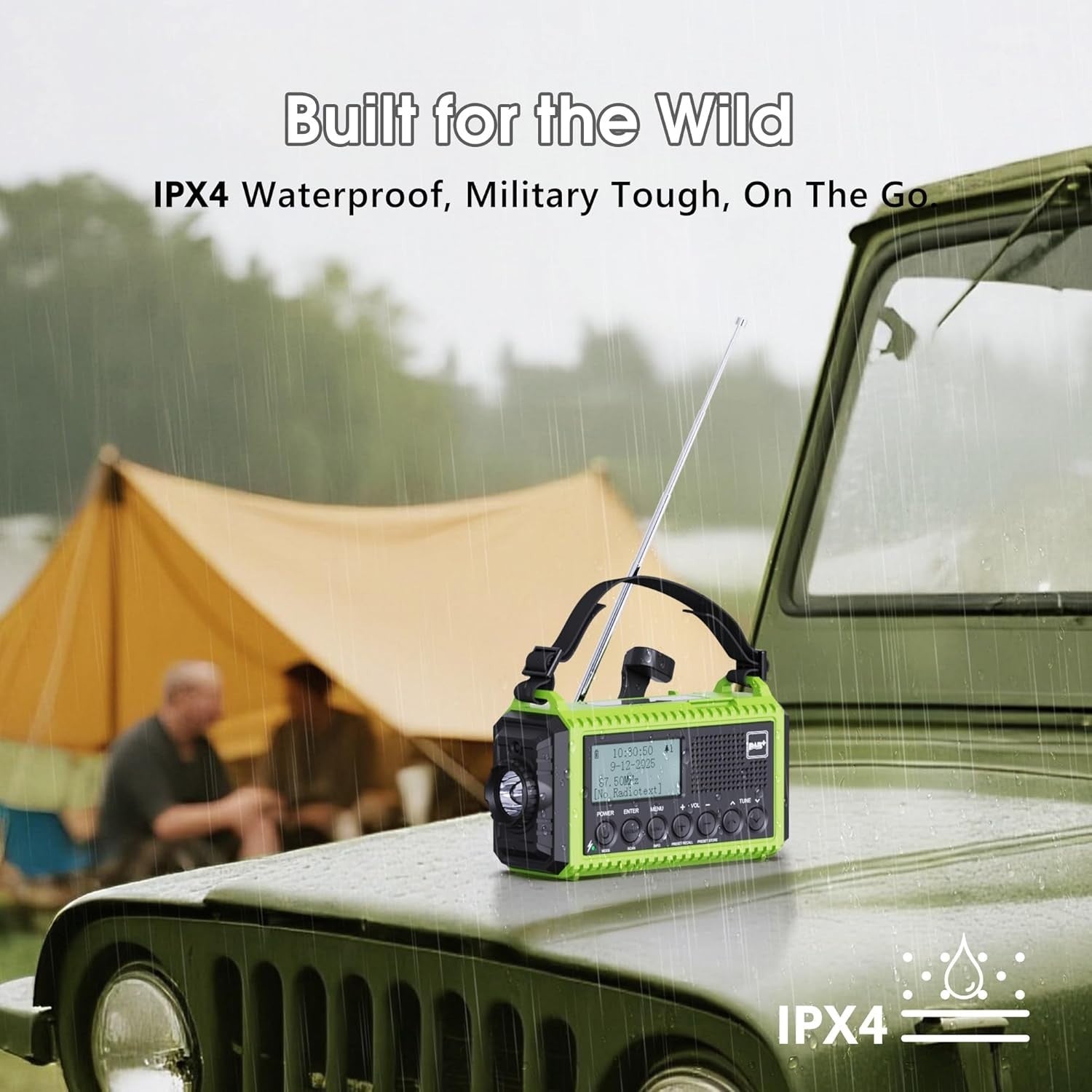 Wind Up Solar Radio DAB, FM 5000mAh Power Bank Flashlight SoS