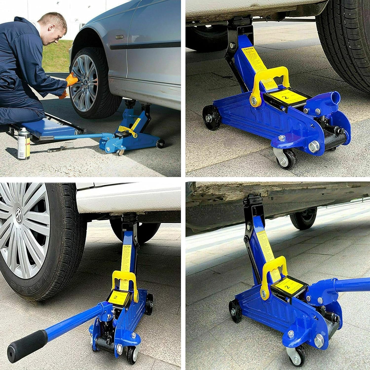 2 Ton Hydraulic Trolley Jack with Case Heavy Duty Car Lift 135–320mm Blue