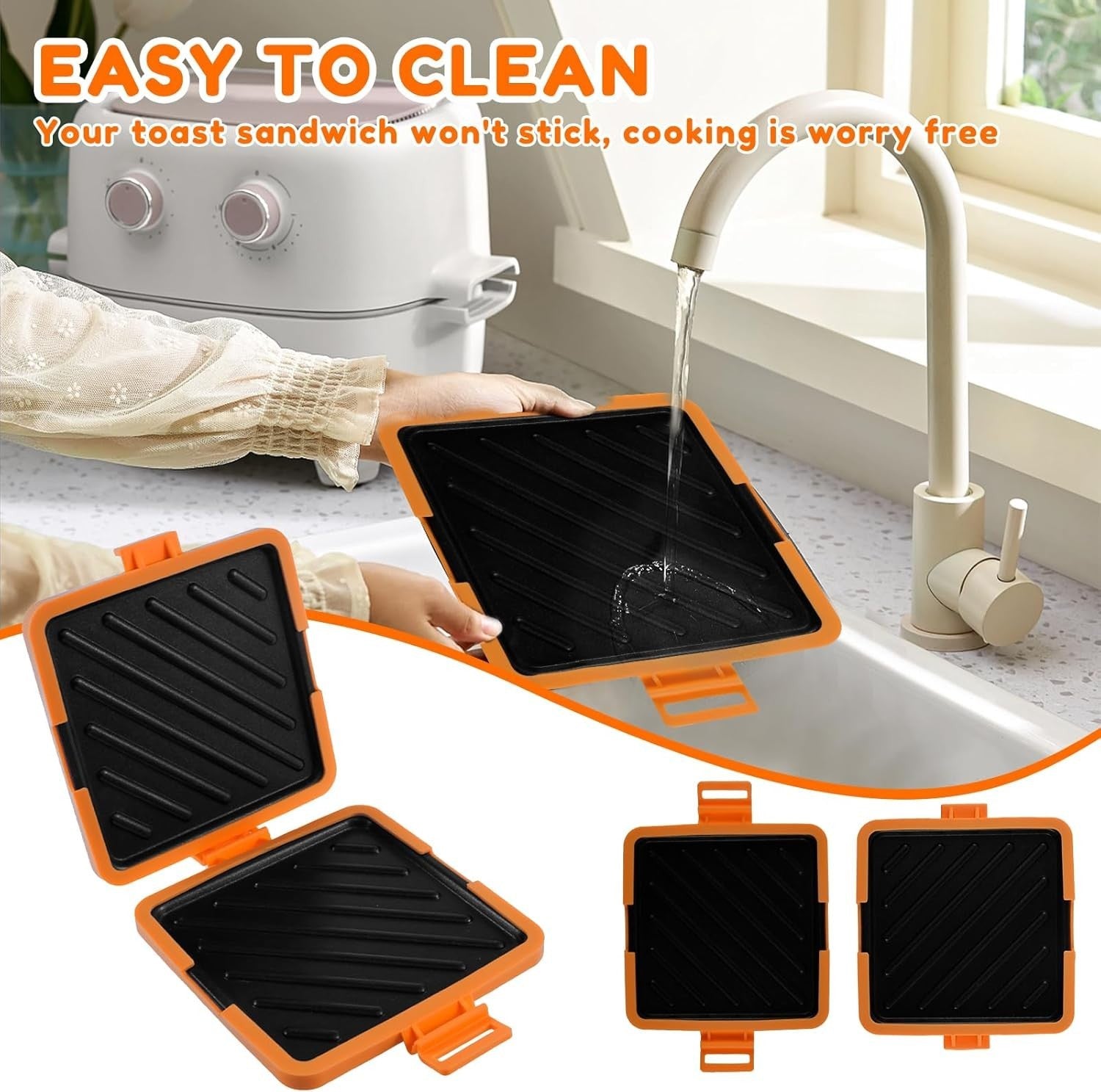 Microwave Toastie Sandwich Maker Silicone Non-Stick Heatwave Technology Orange