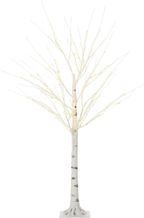 150cm Pre-Lit White Birch Tree Light Warm LED Indoor & Outdoor Home Garden Decor