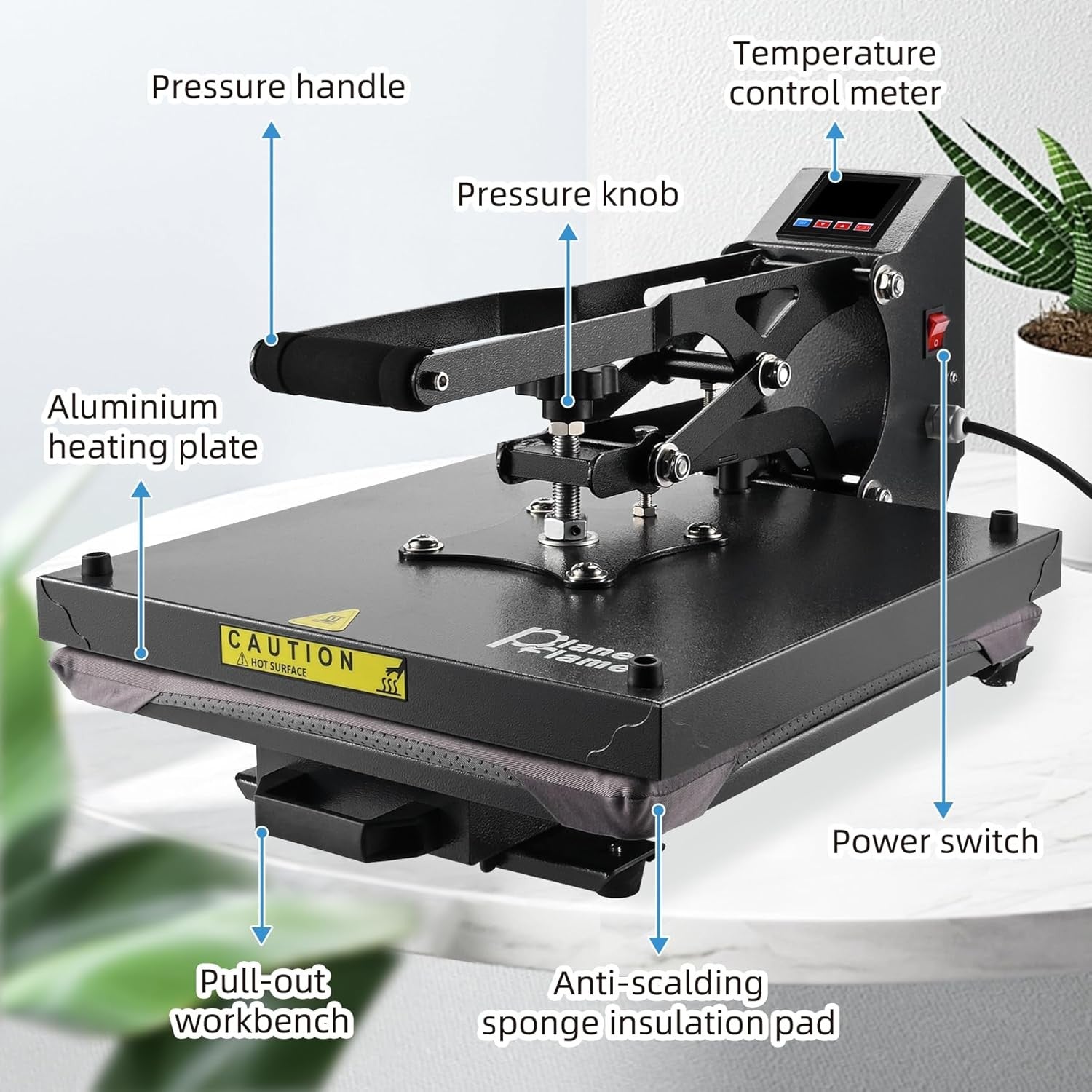 15x15 Heat Press Machine Pull Digital 1600W T-Shirt Vinyl Transfer