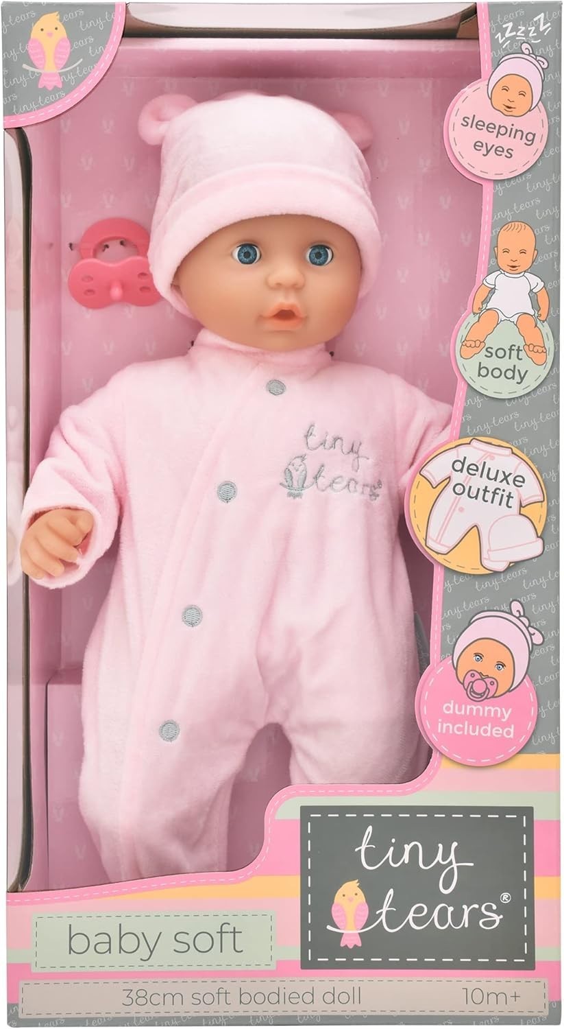 38cm Soft Baby Doll Sleeping Eyes Pink Outfit Dummy Toddler Safe