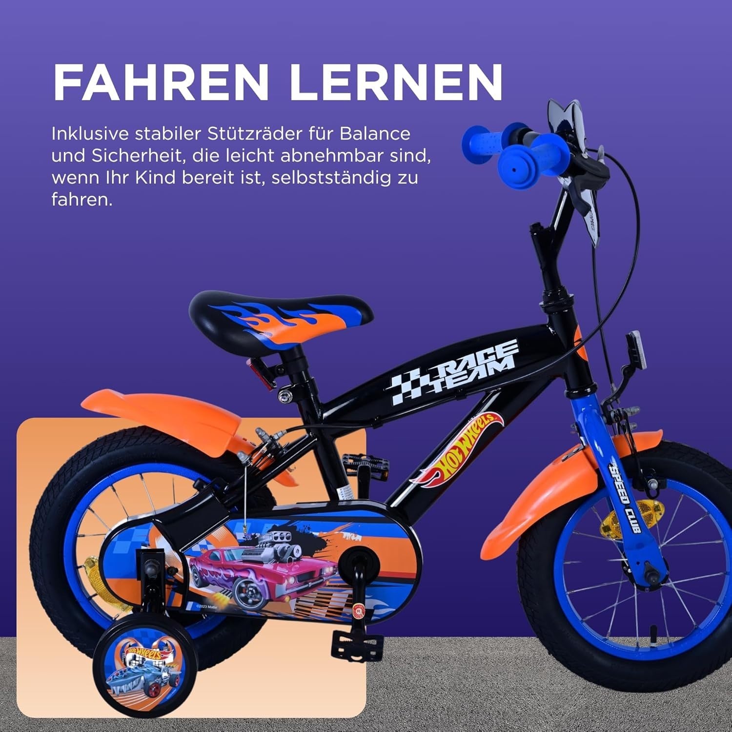 12 Inch Kids Bike Training Wheels Hand Brakes Bicycle Age 3-4 Years