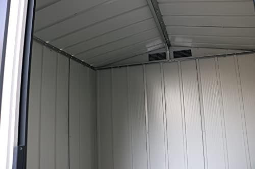 Metal Garden Storage Shed 6x6ft Waterproof Outdoor Tool & Bike Shed Anthracite
