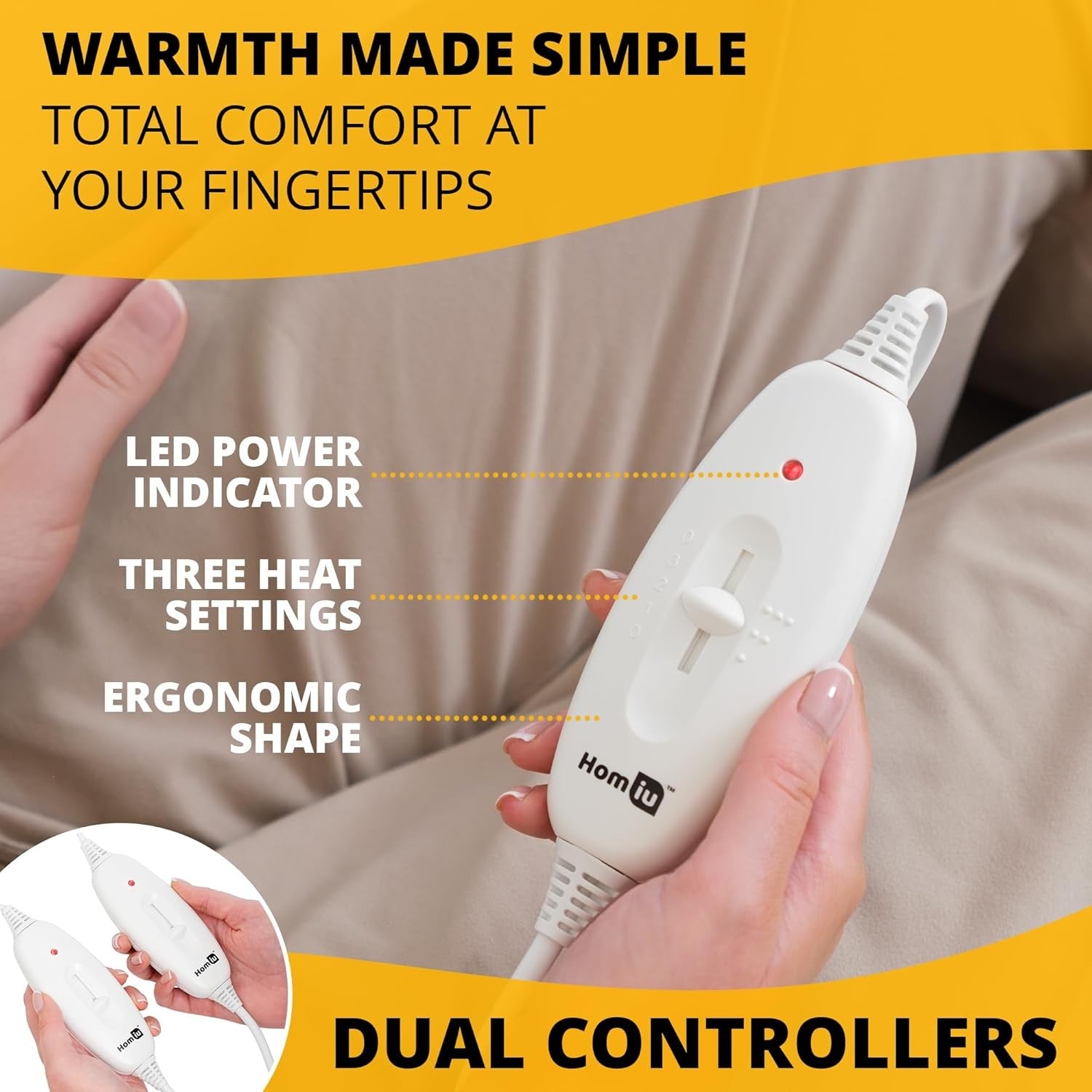 King Electric Underblanket Dual Control Heated Mattress Pad Washable 165x137