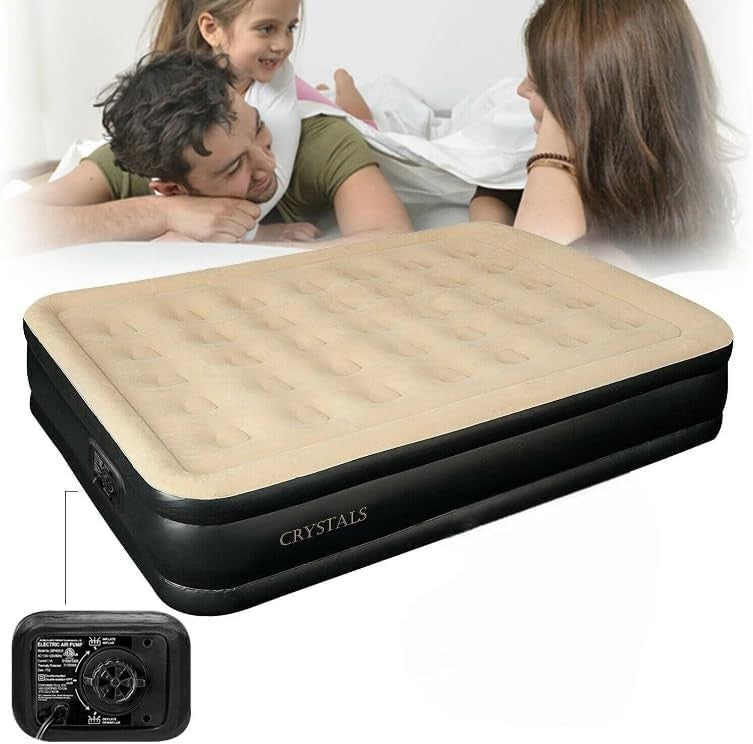 High Raised Single Air Mattress with Built-In Electric Pump – Flocked Comfort