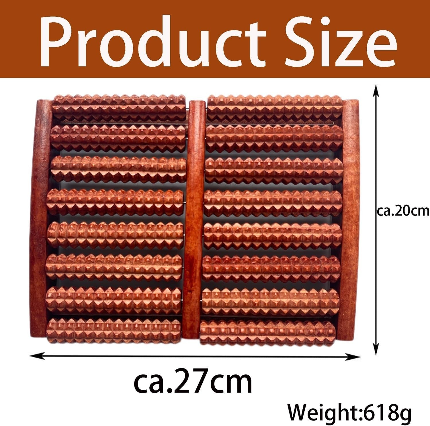 Wooden Foot Massage Roller Acupressure Plantar Fasciitis Relief