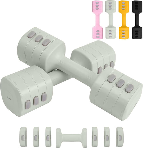 4-in-1 Adjustable Hand Weights 2–5LB Fast Button Non-Slip Dumbbell Set