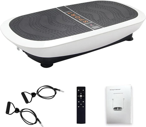 Black White XL 3D Vibration Plate Dual Motor 80 Speeds 150kg Home Gym