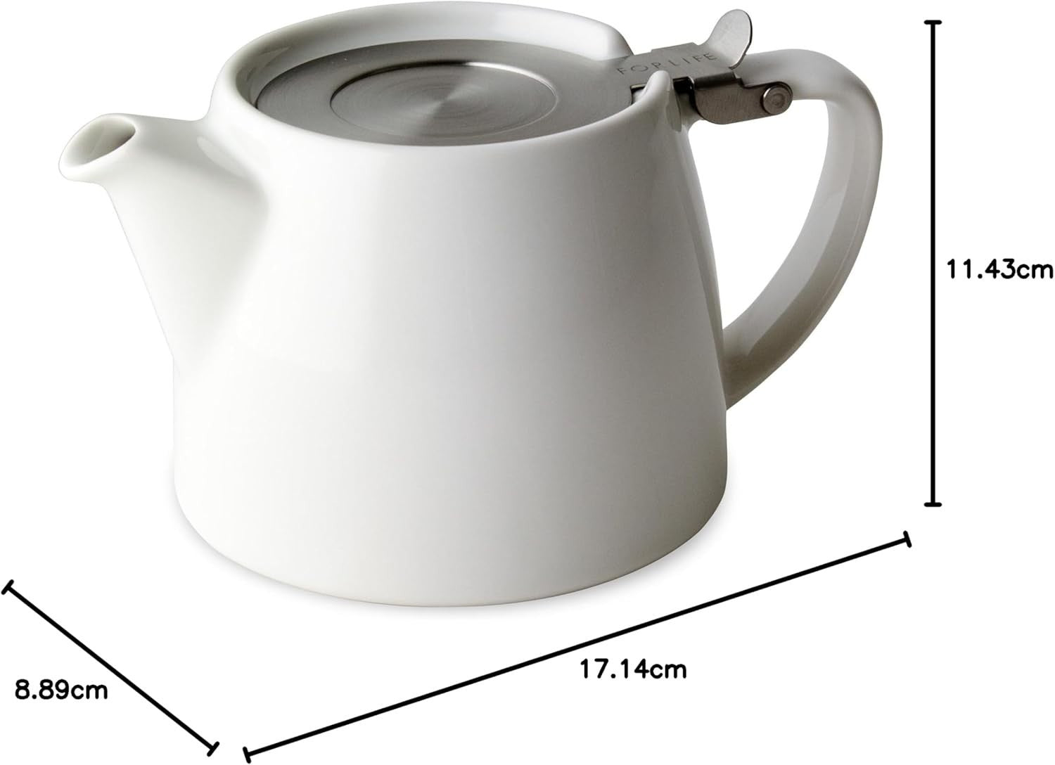 White Porcelain Teapot 18oz 510ml Tea Pot with Lid Dishwasher Safe