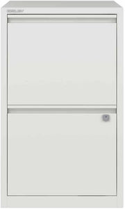 White A4 2 Drawer Steel Filing Cabinet Lockable Flush Front