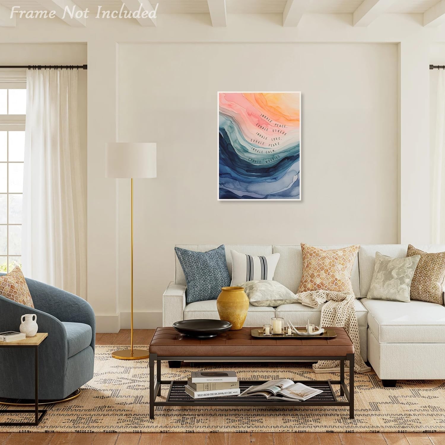 Mental Health Wall Art Canvas 12x16 Inhale Exhale