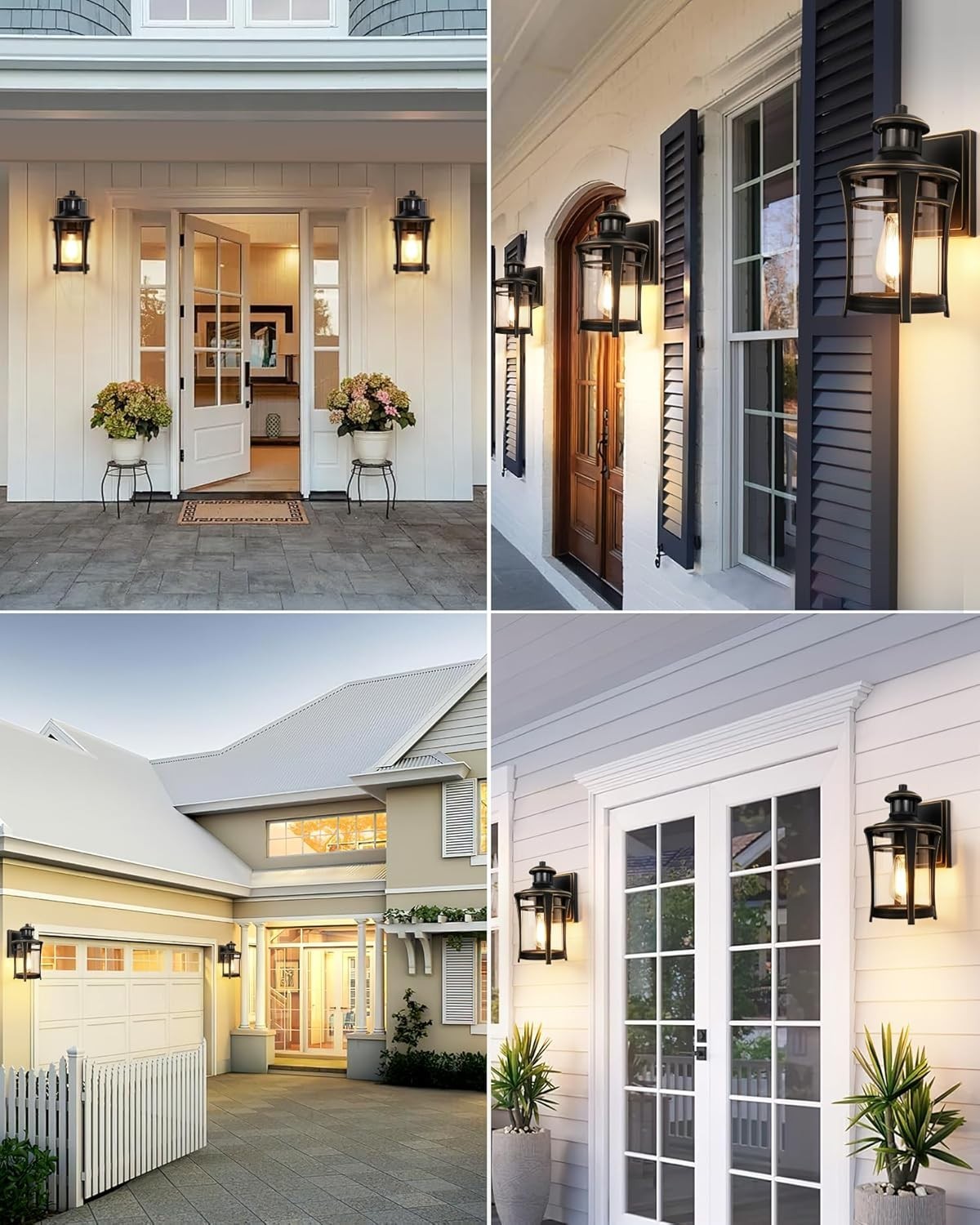 Outdoor Wall Light Black Gold Motion Sensor Waterproof