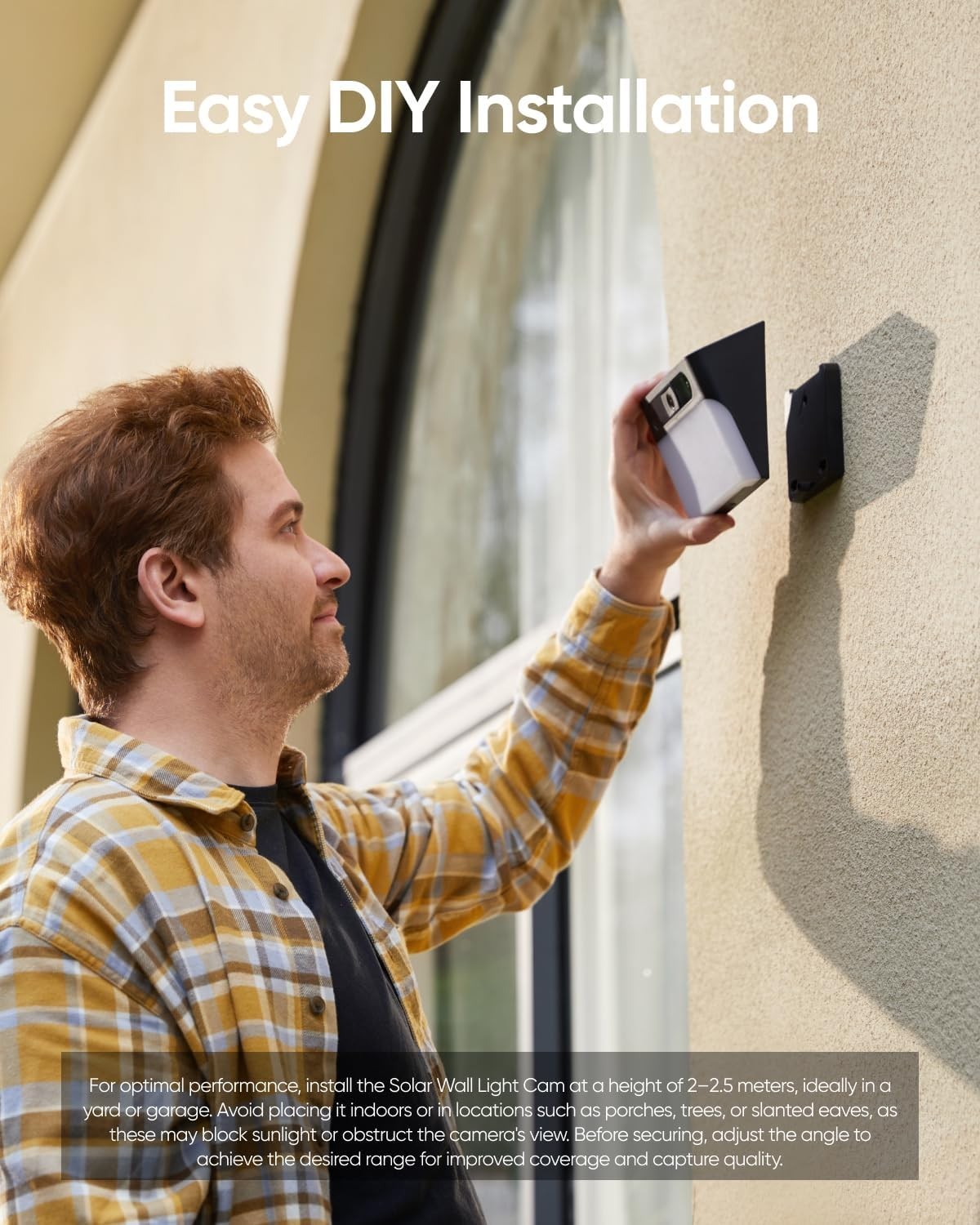 Solar Security Camera Wall Light 1080P Wireless AI Motion Detection