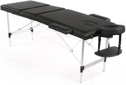 Portable Massage Table Foldable 3-Section Beauty Therapy Tattoo Bed w/ Face Hole