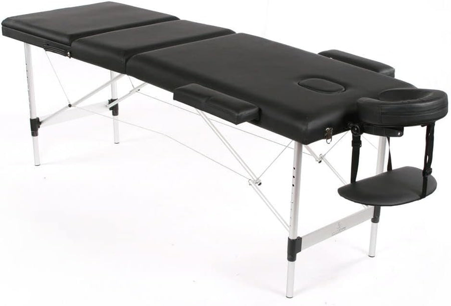 Portable Massage Table Foldable 3-Section Beauty Therapy Tattoo Bed w/ Face Hole