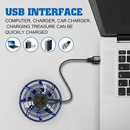 Abree Mini UFO Drone Spinner with RGB Lights – Hand Operated USB Rechargeable