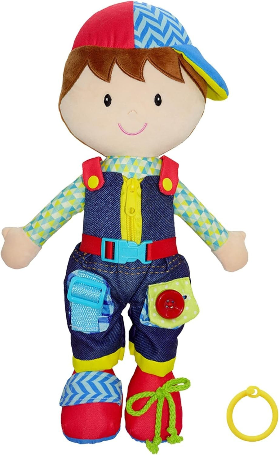 Montessori Learn to Dress Plush Doll Buckles Zips 15.5”