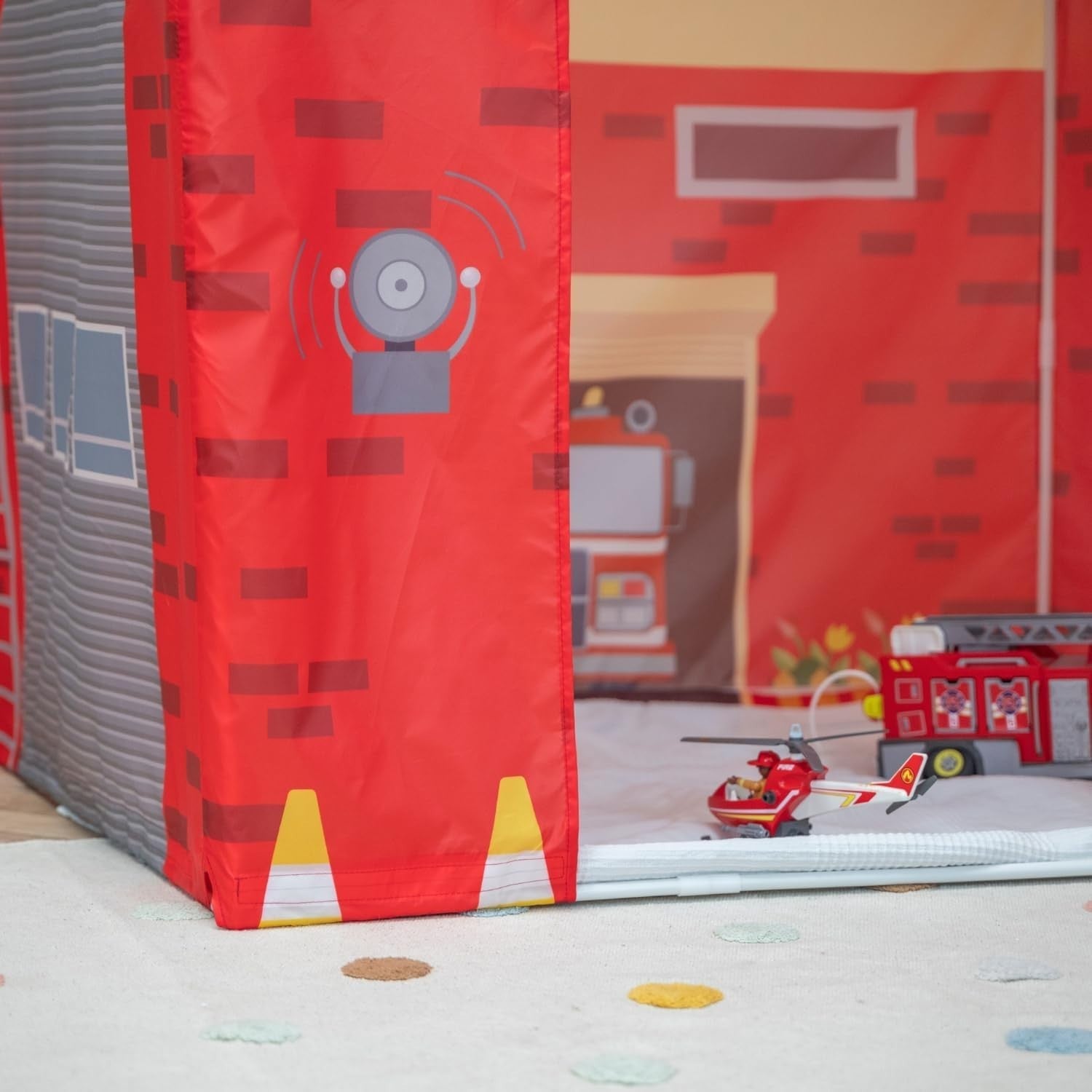 Kids Fire Station Play Tent Indoor Outdoor Fire Truck Playhouse