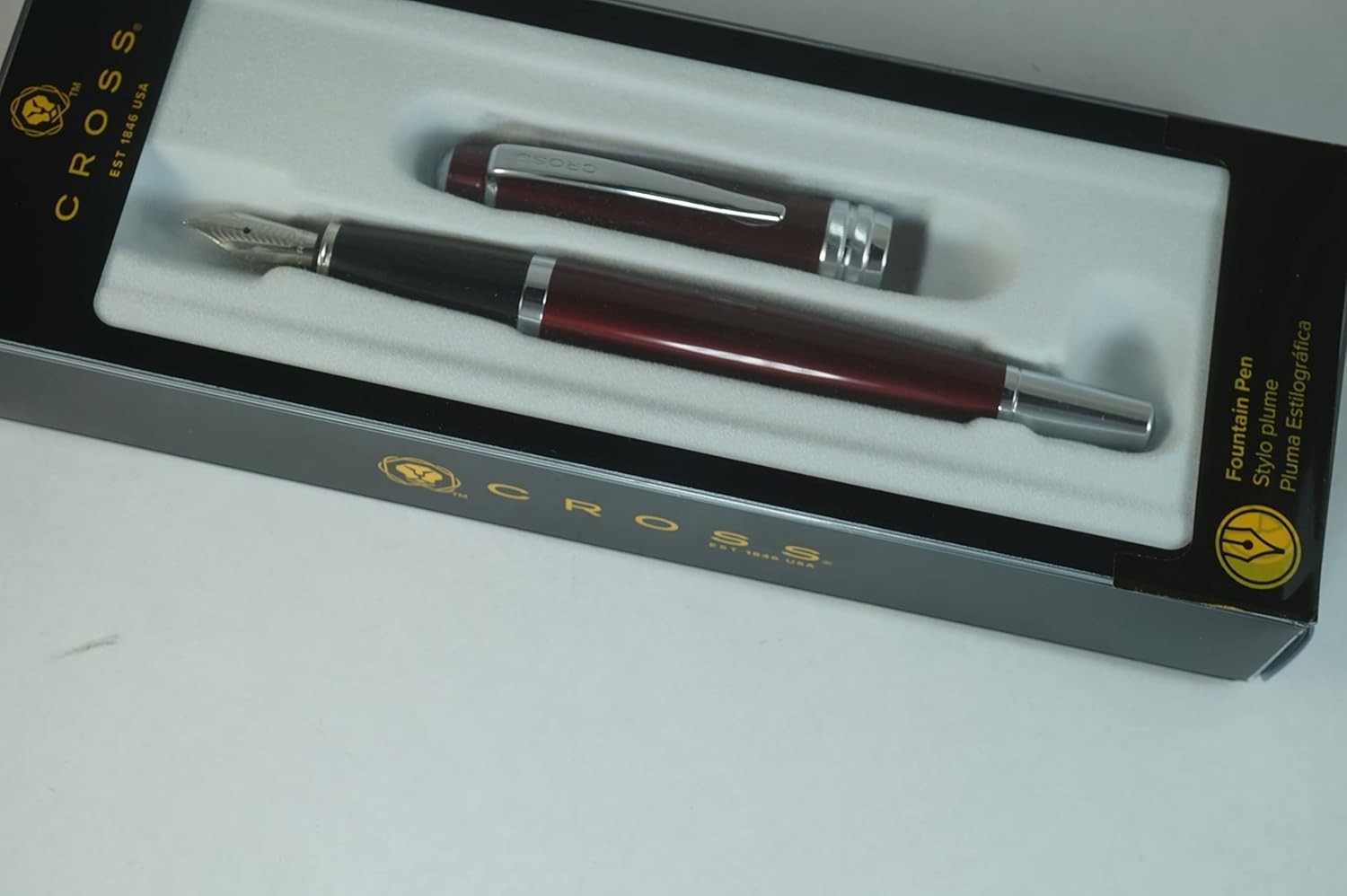 Luxury Red Fountain Pen Medium Nib Smooth Writing Elegant Gift Set