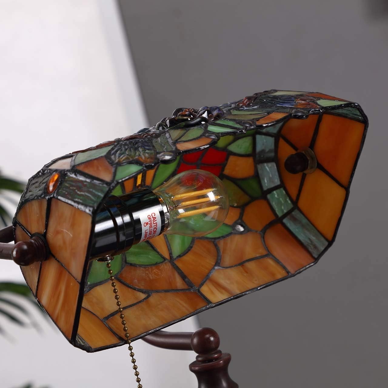Handcrafted Dragonfly Stained Glass Desk Lamp | Adjustable Light, 16" Tall