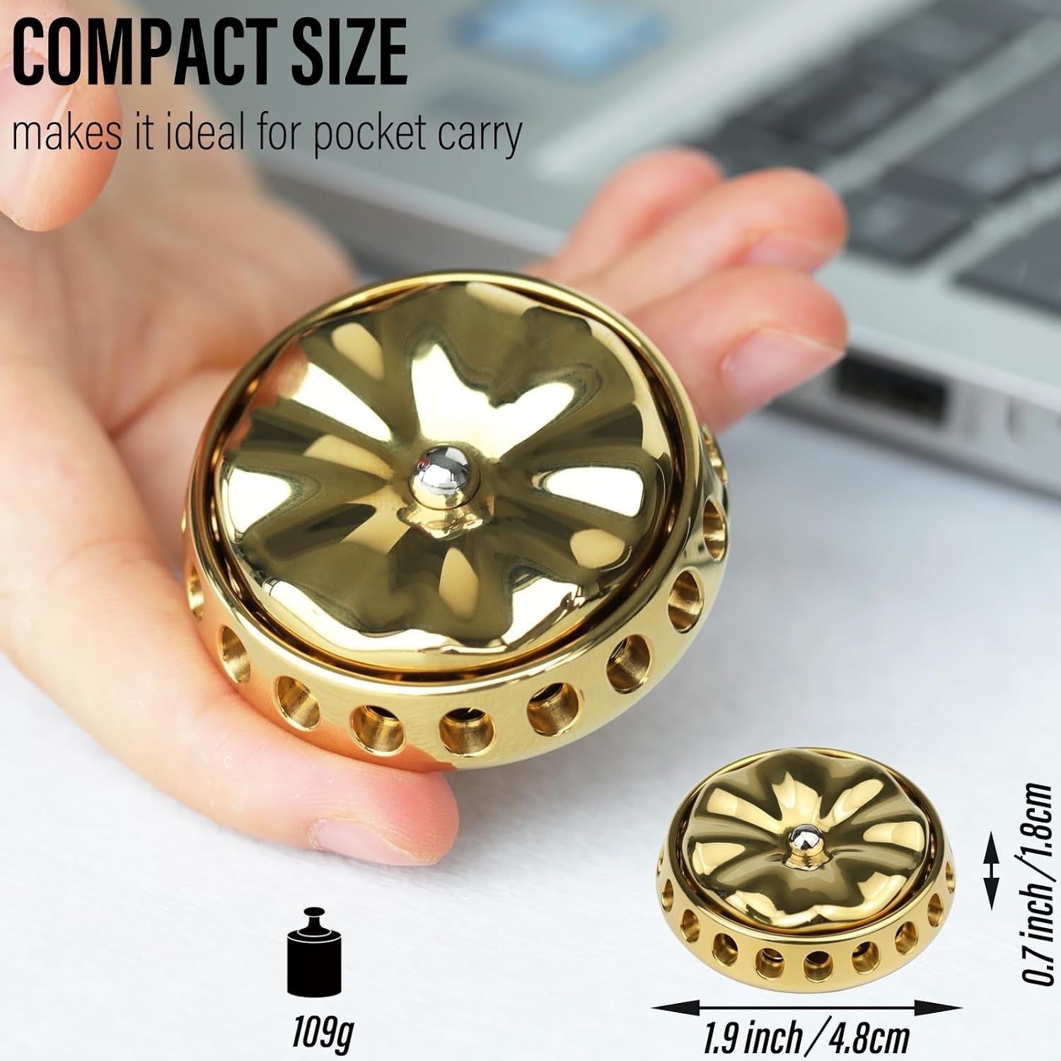 Gold Flower Metal Fidget Spinner Silent DIY Coin Top Slider