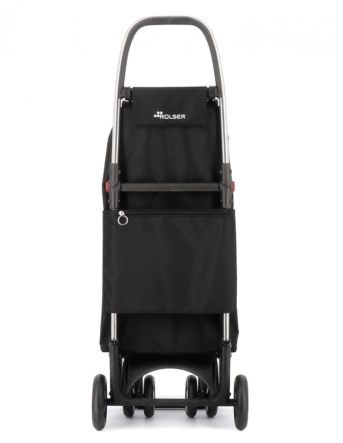 4 Wheel Folding Shopping Trolley Swivel Wheels Aluminium Large Bag Black