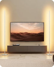 Dimmable LED Floor Lamp 2 Pack, 146cm Tall Standing Light with Foot Switch