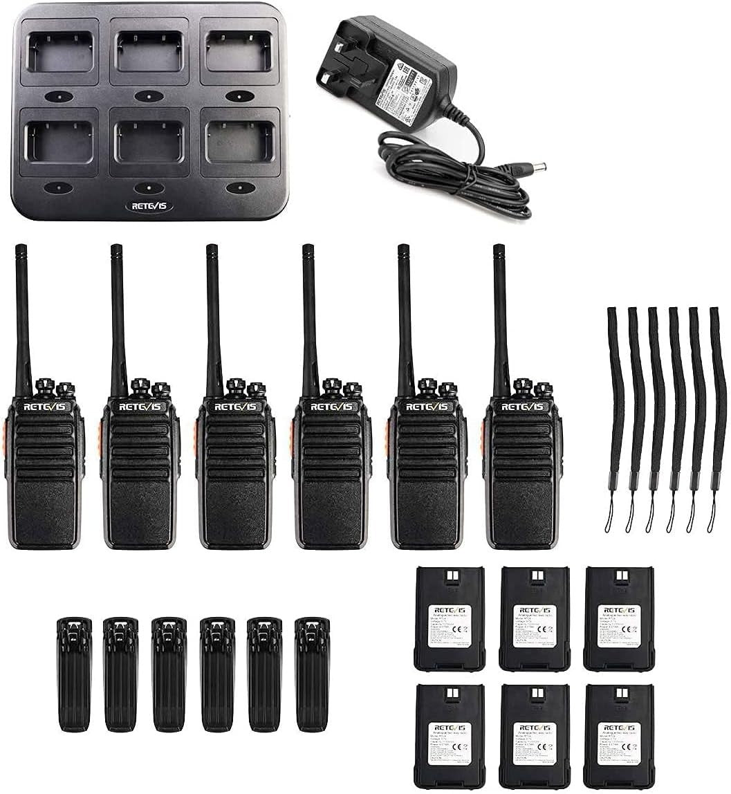 Business Walkie Talkies 6 Pack Long Range 16 Channel PMR446 Two Way Radio