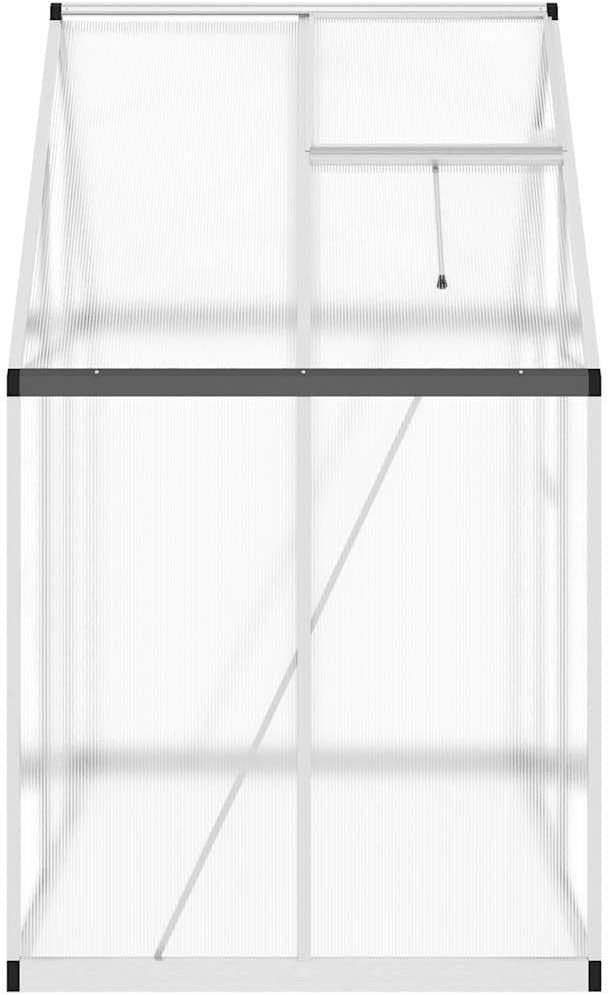 Walk-In Aluminium Greenhouse 169x114x195cm Silver Frame UV Panels Roof Vent