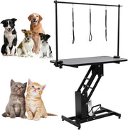 Large Hydraulic Dog Grooming Table Heavy Duty Adjustable Arms Anti Slip Top
