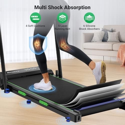 Foldable Treadmill 1-12KM/H Under Desk Walking Pad LED Remote Home Gym