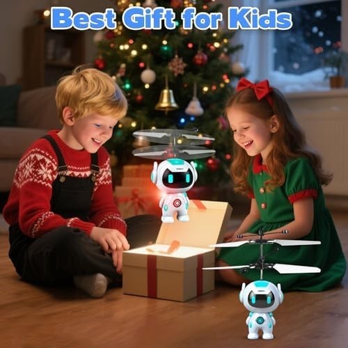 Hand Sensing Robot Drone Toy for Kids 3+ LED Helicopter Indoor/Outdoor