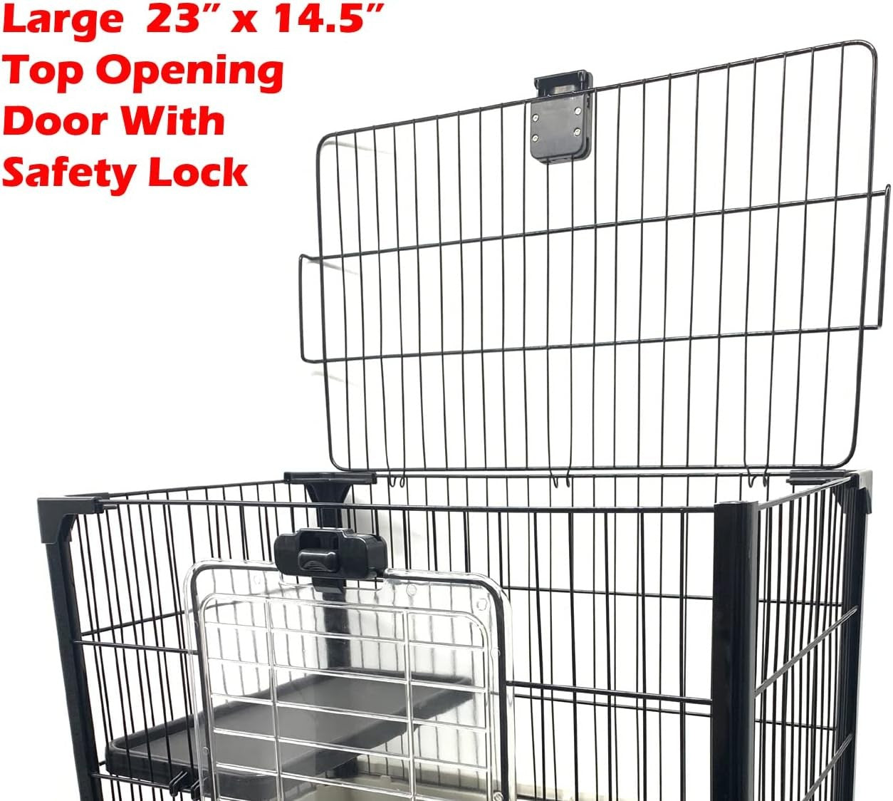 Large 2 Level Indoor Rabbit Cage Rolling Hutch Metal Small Pet Enclosure