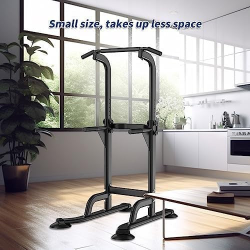 Adjustable Power Tower Pull Up Bar Dip Station Home Gym Fitness Equipment