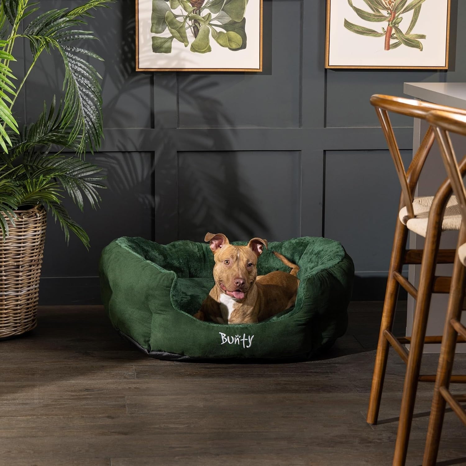 Large Calming Dog Bed 90x70x28cm Fluffy Fleece Washable