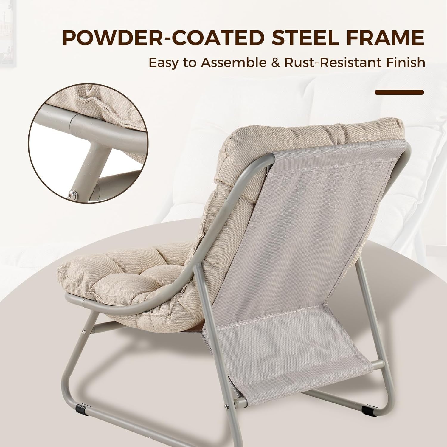 Outdoor Reclining Garden Chair with Footstool & Side Table – Cushioned Comfort