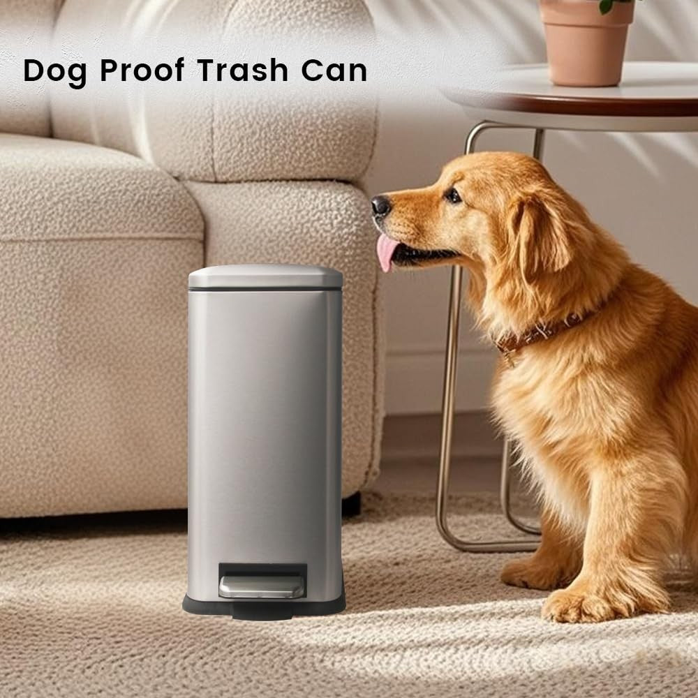 30L Kitchen Pedal Bin Soft Close Stainless Steel Grey