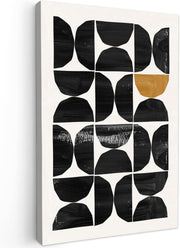 Abstract Black Beige Canvas Wall Art 20x30cm Modern Framed Print