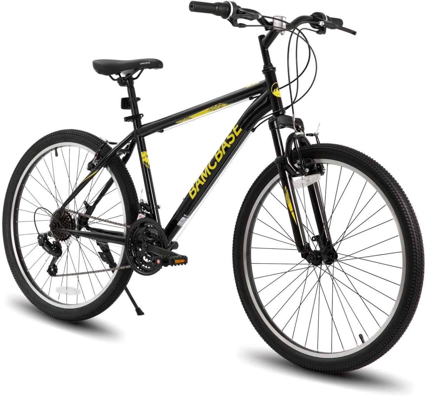 26" Mens Womens Mountain Bike 21 Speed V Brake Steel Frame MTB Adult